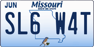 MO license plate SL6W4T