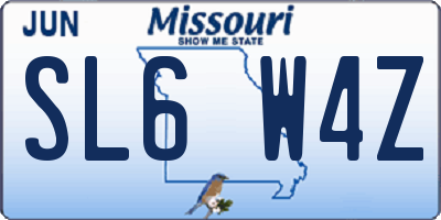 MO license plate SL6W4Z