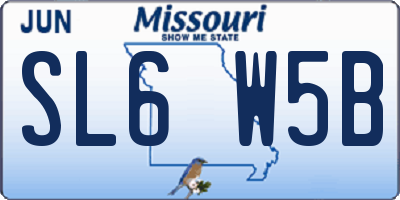 MO license plate SL6W5B