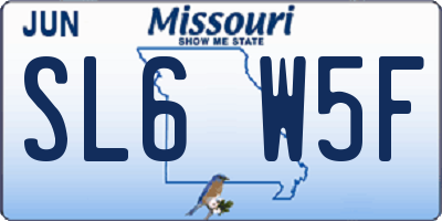 MO license plate SL6W5F