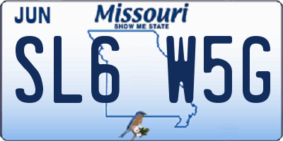 MO license plate SL6W5G