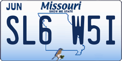 MO license plate SL6W5I
