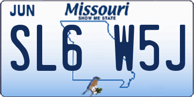 MO license plate SL6W5J