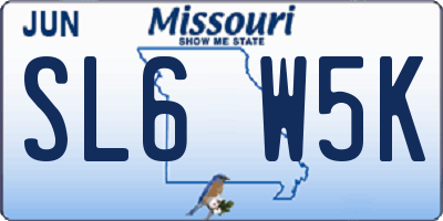 MO license plate SL6W5K