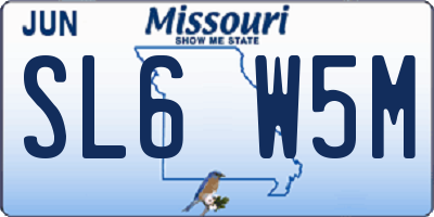 MO license plate SL6W5M