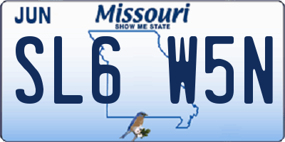 MO license plate SL6W5N