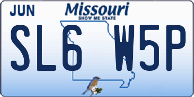 MO license plate SL6W5P