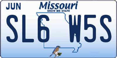 MO license plate SL6W5S