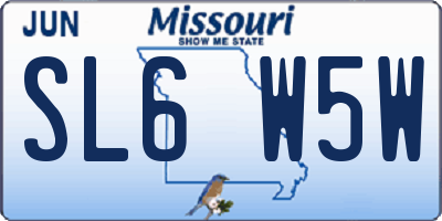 MO license plate SL6W5W