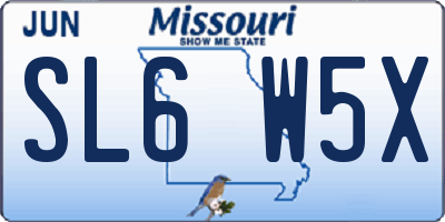 MO license plate SL6W5X