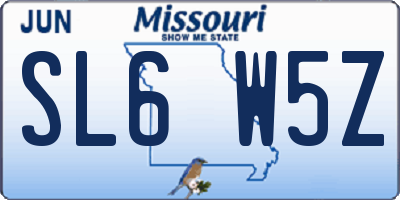 MO license plate SL6W5Z