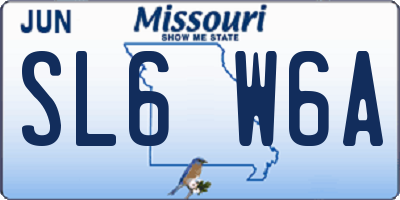MO license plate SL6W6A