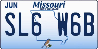 MO license plate SL6W6B