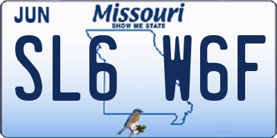 MO license plate SL6W6F