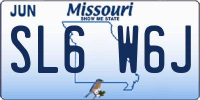 MO license plate SL6W6J