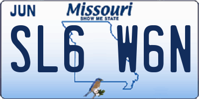 MO license plate SL6W6N
