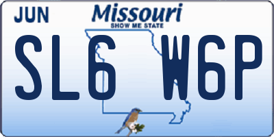 MO license plate SL6W6P