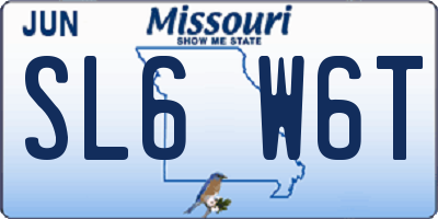MO license plate SL6W6T
