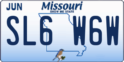 MO license plate SL6W6W