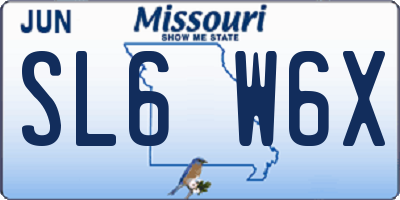 MO license plate SL6W6X