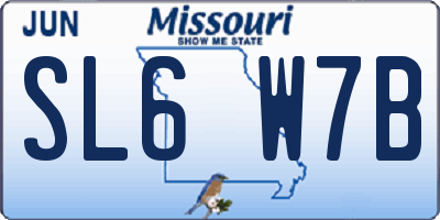 MO license plate SL6W7B