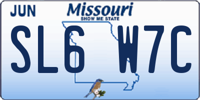 MO license plate SL6W7C