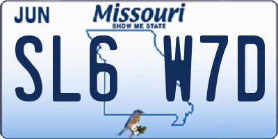 MO license plate SL6W7D