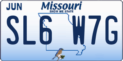 MO license plate SL6W7G