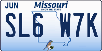 MO license plate SL6W7K