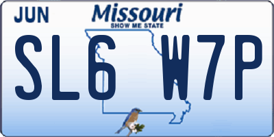 MO license plate SL6W7P