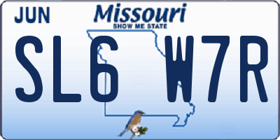 MO license plate SL6W7R