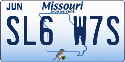 MO license plate SL6W7S