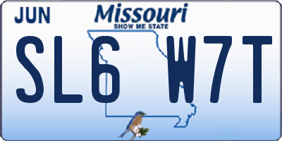 MO license plate SL6W7T