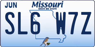 MO license plate SL6W7Z