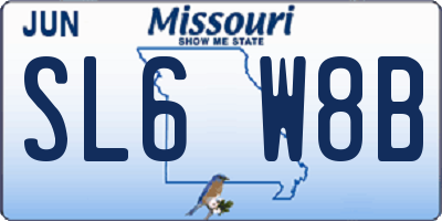MO license plate SL6W8B