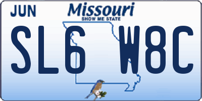 MO license plate SL6W8C
