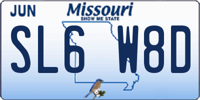 MO license plate SL6W8D