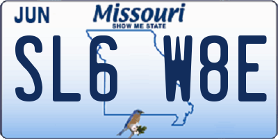 MO license plate SL6W8E