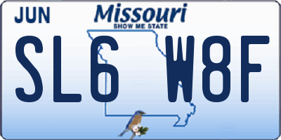 MO license plate SL6W8F