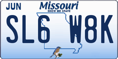 MO license plate SL6W8K