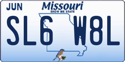 MO license plate SL6W8L