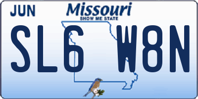 MO license plate SL6W8N