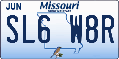 MO license plate SL6W8R