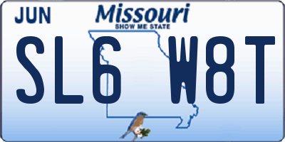 MO license plate SL6W8T