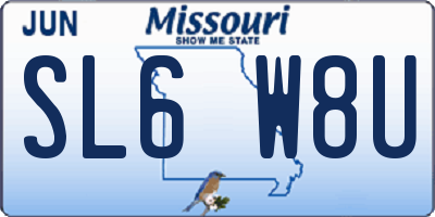 MO license plate SL6W8U