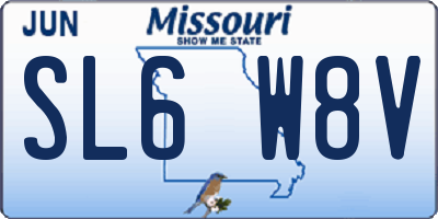 MO license plate SL6W8V