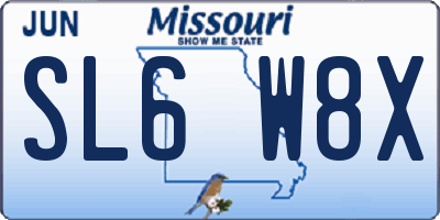 MO license plate SL6W8X