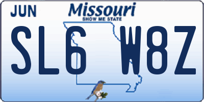 MO license plate SL6W8Z