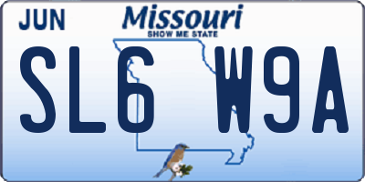 MO license plate SL6W9A