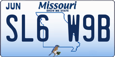 MO license plate SL6W9B